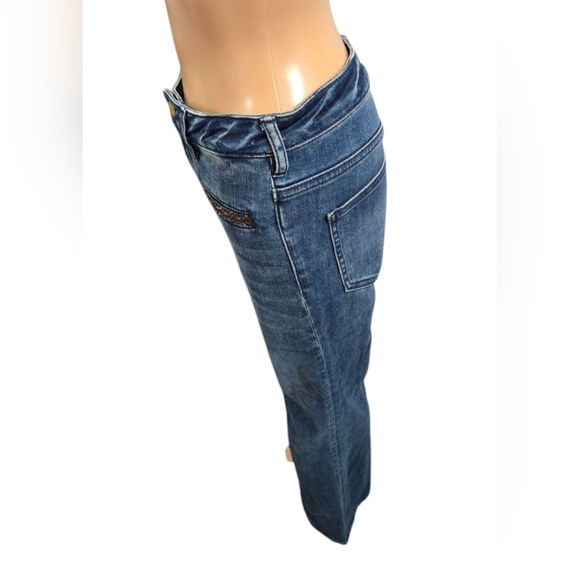 Pilcro and the Letterpress Dark Blue High Rise Jeans - Picture 6 of 11